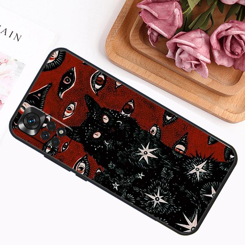 Death Tarot Cat Case For Xiaomi Redmi Note 9 10 11 12 13 14 Pro 9S 10S 11S 12S Redmi 14C 13C 10C 12C Cover