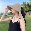 Summer Wide Brim Bucket Hat Empty Top Neck Cover Cap New Women Sun Hat  Outdoor