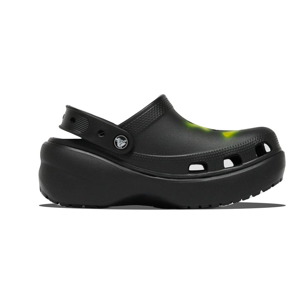 Crocs Classic Platform Clog Graffiti 1999 EVA Trend Personality Versatile Hole Shoes Unisex Same Green and Yellow