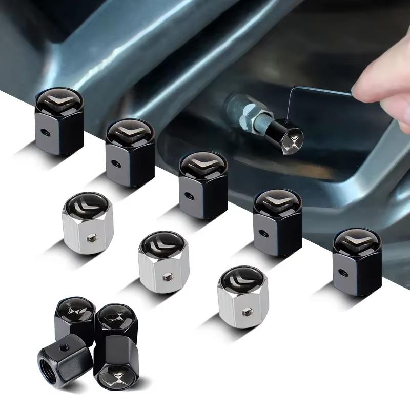 Stainless Steel Anti-Theft Car Tire Valve Caps Dust Proof for Citroen C2 C3 C4 C5 Picasso Berlingo Wheel Tyre Styling Accessorry vh62