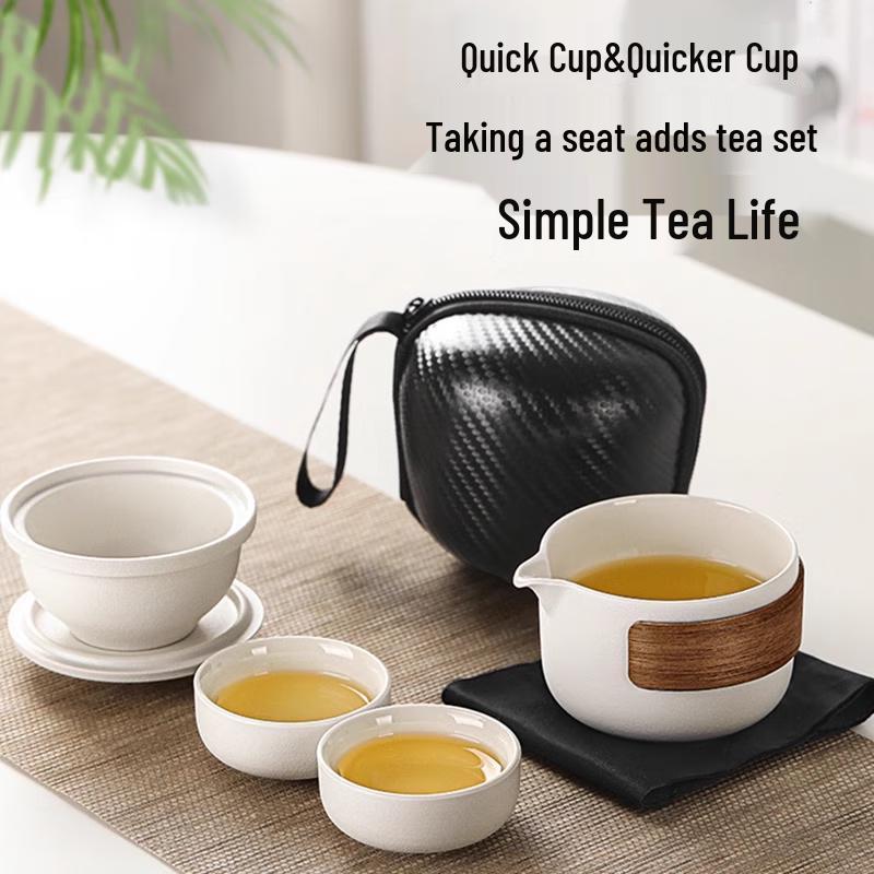 PAKCHOICE Portable Ceramic Travel Tea Set