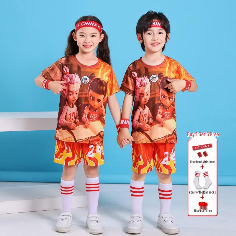 

Детская баскетбольная форма с коротким рукавом: Тренировочные костюмы для мальчиков и девочек, посещающих младшую группу детского сада Size 22: 125–130 cm height