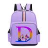 College Style Trend 26 Letter Printing Anime Cartoon Large Capacity Burden Reduction Backpack Casual Student School Bag