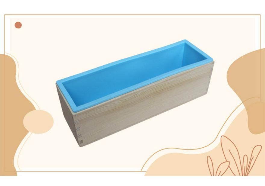 Rectangular Wooden Box and Silicone Soap Mold, 1200g DIY Tool