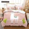 Cartoon Goat Duvet Cover Set Cute Kawaii White Goat White Background King Queen Size For Girls Boys Gift Polyester Bedding Set