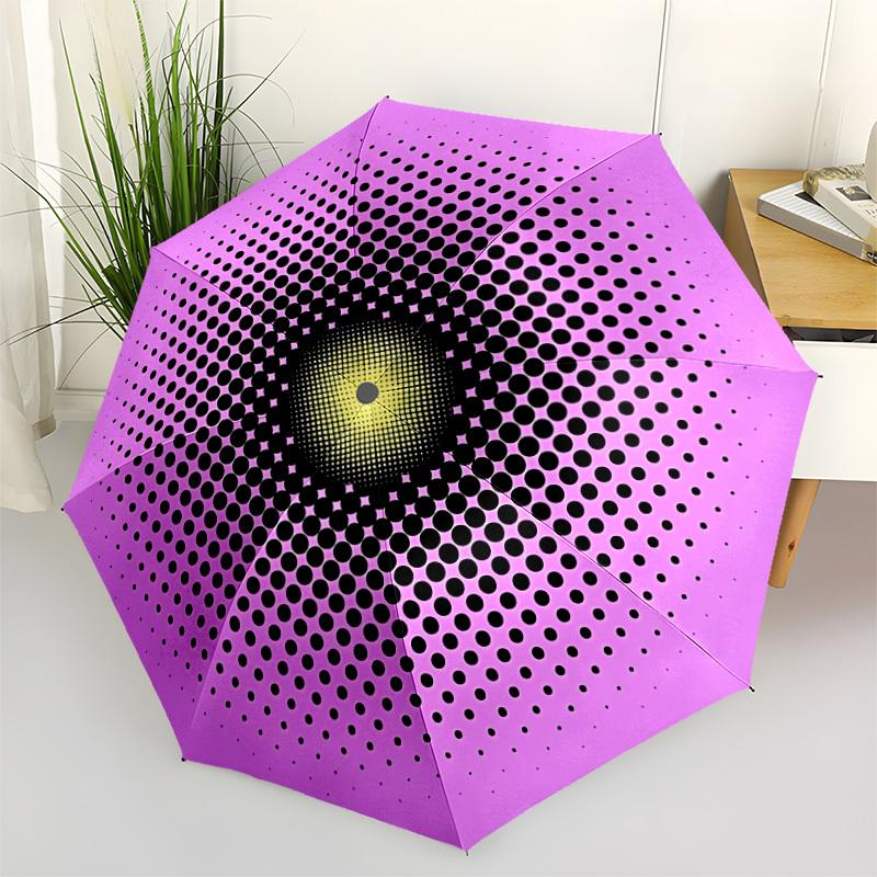 

1pc Dot Circle Pattern Automatic Folding Umbrella - Portable Collapsible Design, 8-Rib Iron Frame, Durable Fabric yy251125173
