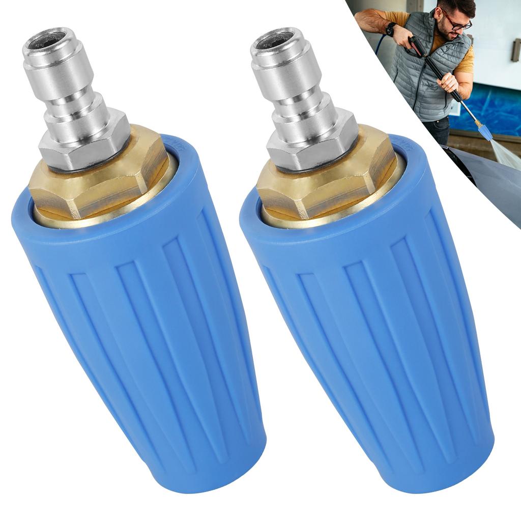 2Pcs Turbo Nozzle Pressure Washer Turbine Nozzle 4000 PSI Max Rotating Pressure Washer Turbo Nozzle with 1/4inch Quick Connector