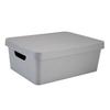 Medium Plastic Storage Box with Lid Stackable Home Office Organizer Dust Odor Protection Nestable Storage Solution Transport