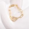 Unisex Hip Hop Punk Geometric Chain Bracelet Micro Pave Gold Plated Jewelry