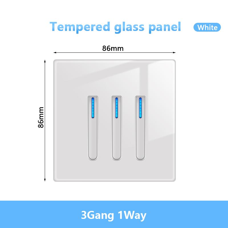 White LED Indicator Light Switch Panel Glass Piano Key Self-reset Wall Switch socket,UK FR EU Universal USB Electrical Outlet