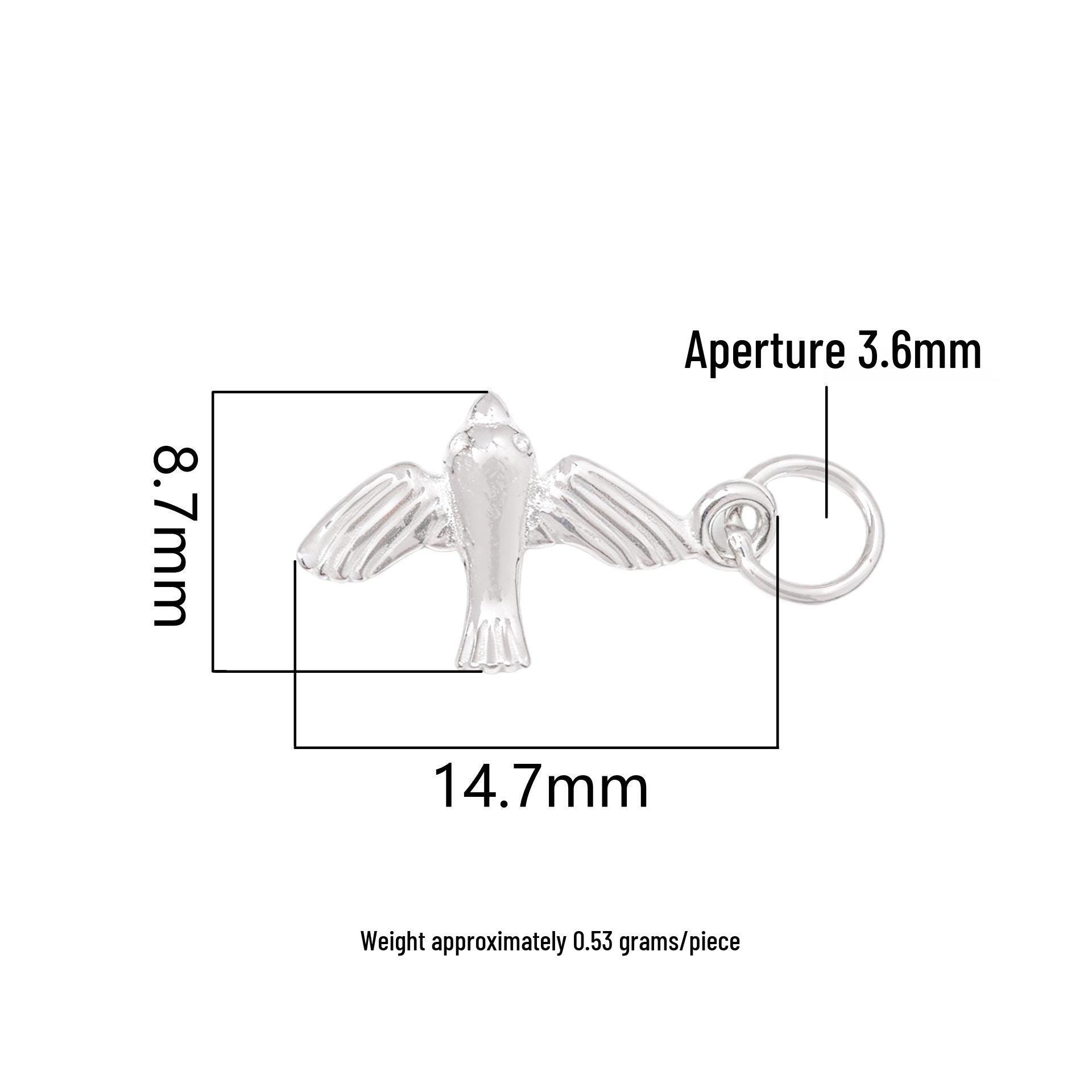 Handmade S999 Sterling Silver Swallow Pendant with Crystal Bead Rope for DIY Necklace or Bracelet. 999 Pure Silver