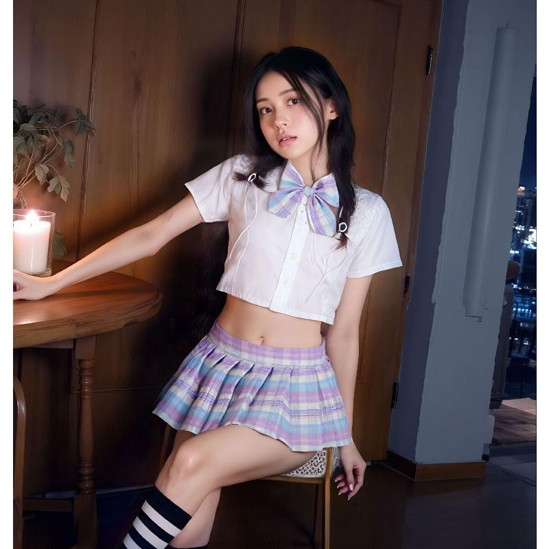 Female Sexy Campus JK Uniform College Seduction Pure Lust Pleated Skirt Sexy Lingerie