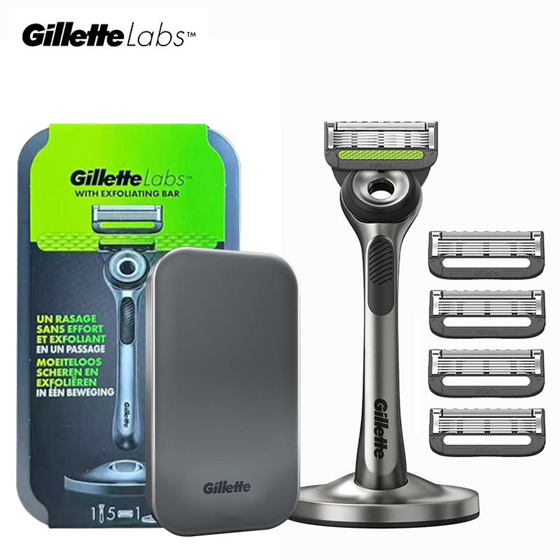Gillette Labs Razor with Exfoliating Bar 1 Handle 5 Razor heads 1 Case Men s Shaving Razor