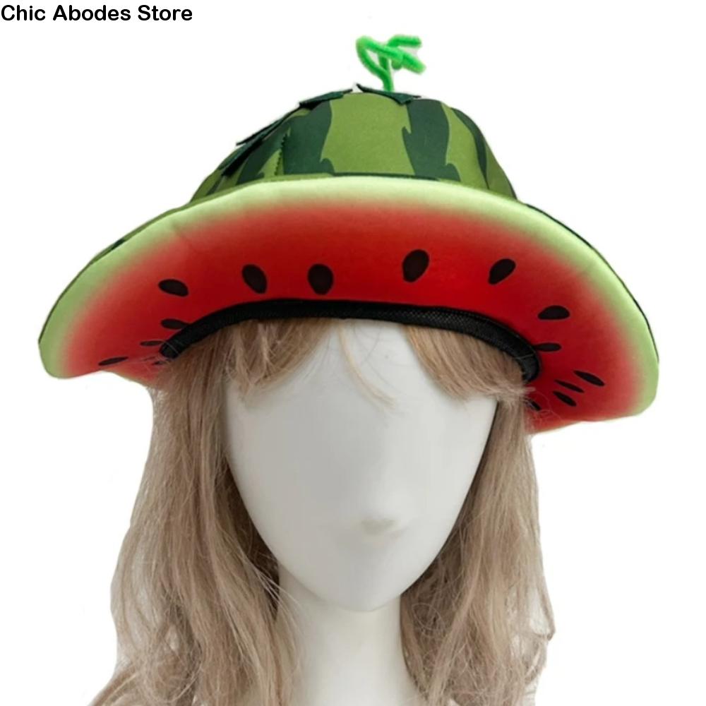 Cartoon Creativity Watermelon Hat Cute Comfortable Halloween Cap Unisex Funny Bucket Hat Party Costume Accessories