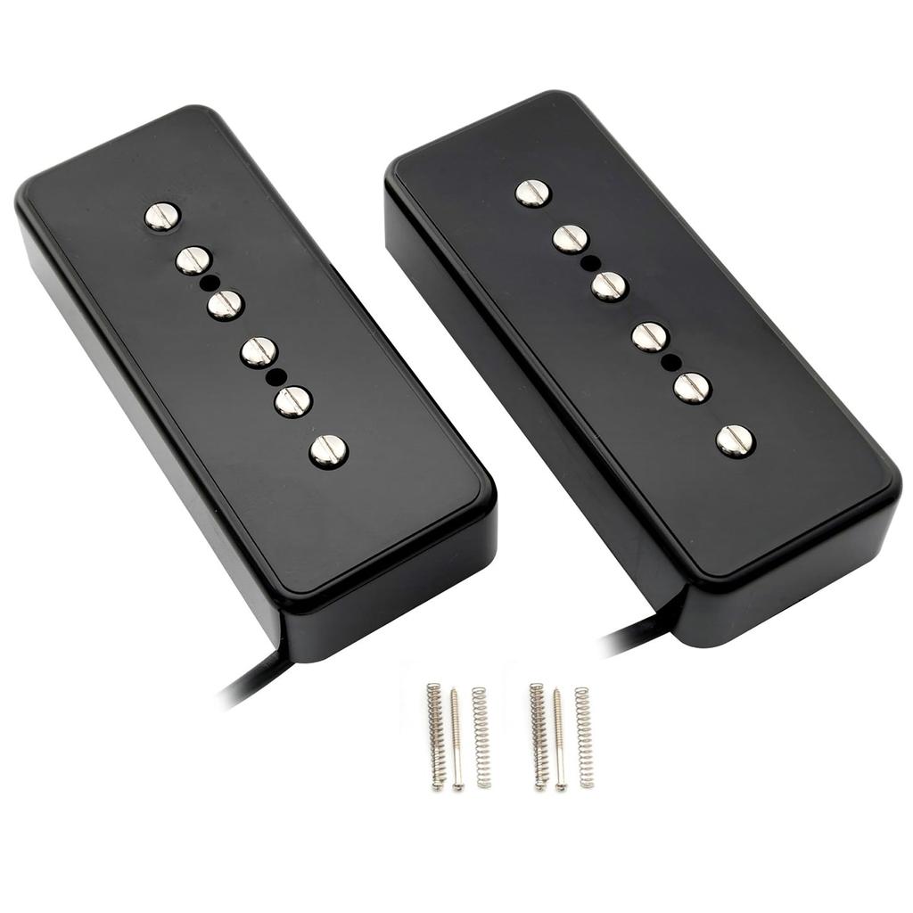 Artec ASA90 Alnico 5 P90 Soap Bar PU Set for Electric Black Pickups, Neck/Bridge Guitar,