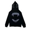 Y2K Vintage Zip-Up Hoodie Women Men Loose Fit Streetwear Graphic Print Casual Sweatshirt