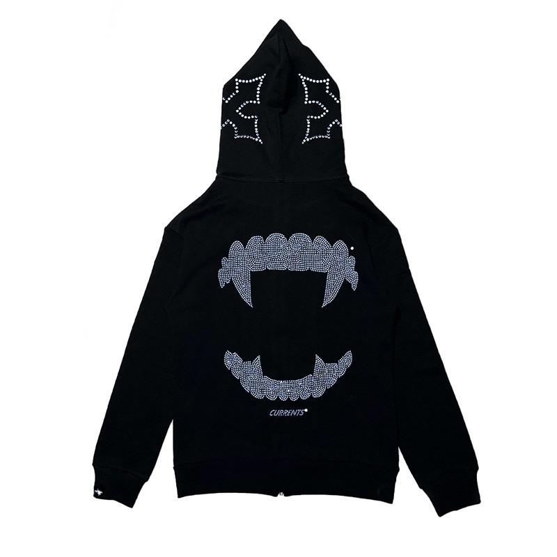 Y2K Vintage Zip-Up Hoodie Women Men Loose Fit Streetwear Graphic Print Casual Sweatshirt