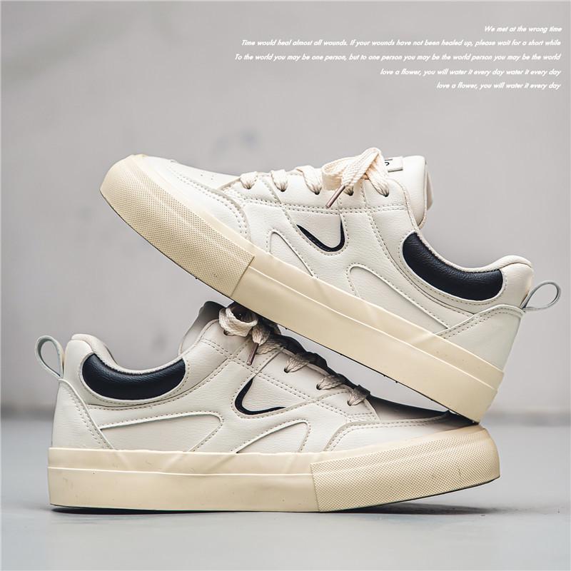 2023 Men s White Leather Trendy Casual Skate & Sports Shoes 39