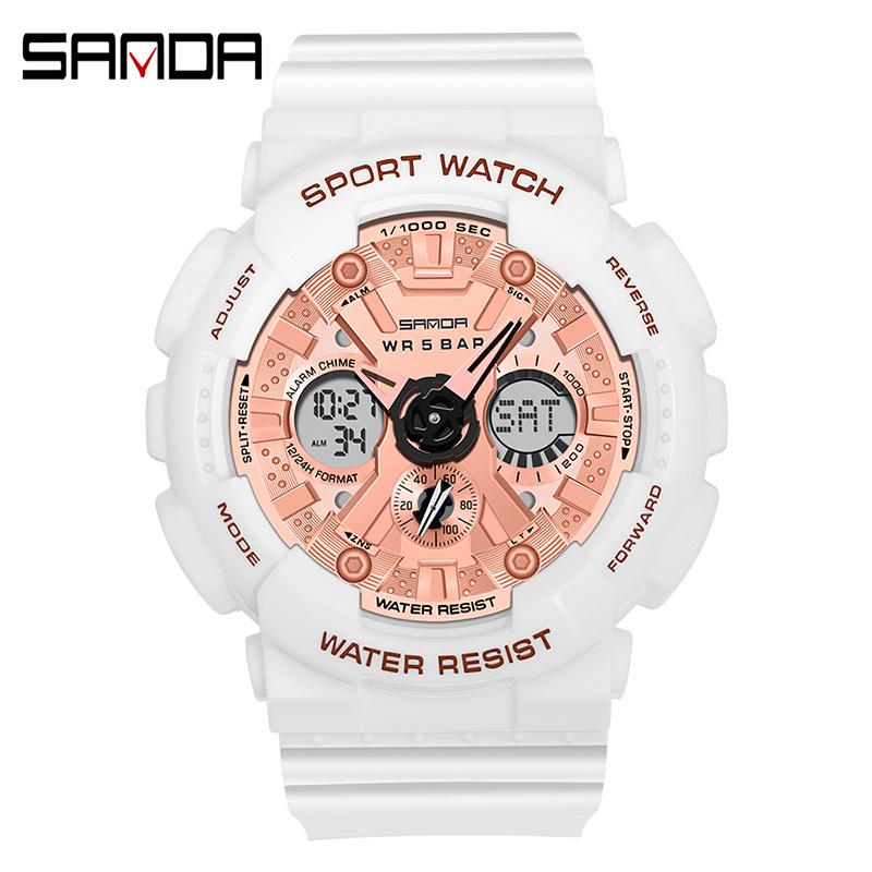 Sanda Harajuku-Style Digital Sport Waterproof Unisex Watch 6033