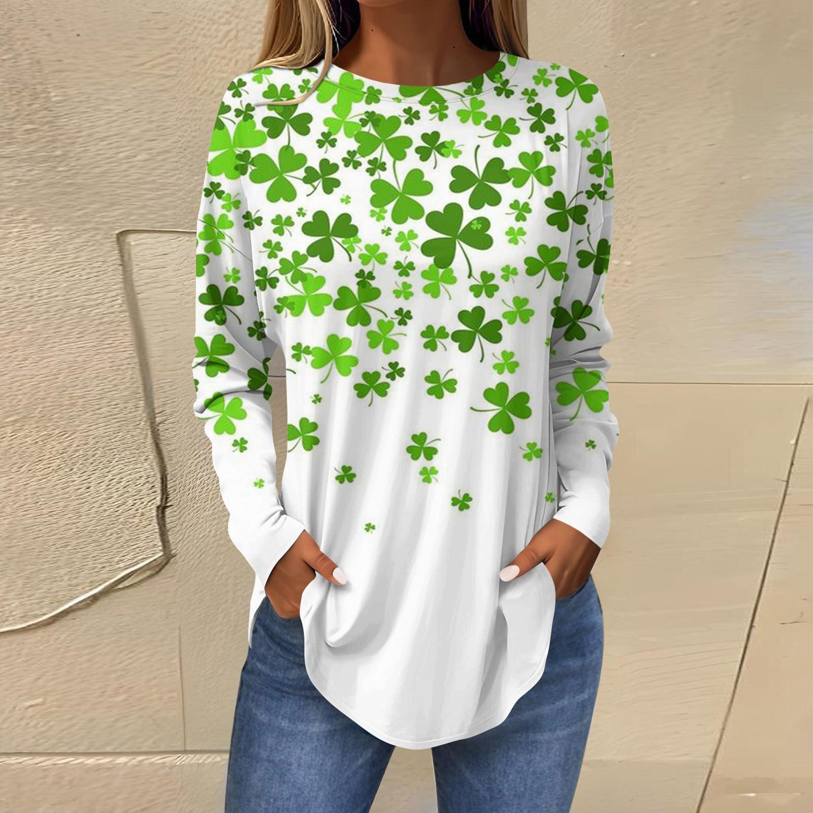 

Футболки для женщин, осенние повседневные рубашки с длинным рукавом, толстовки с винтажным графическим принтом, топы, пуловеры, рождественские XL белый