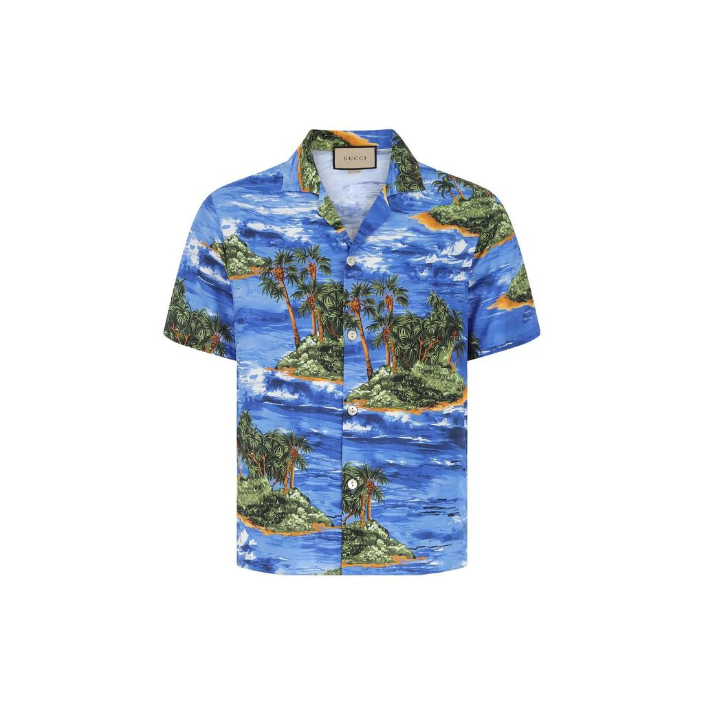 Gucci Shirts Men's Blue Moderate 694123-ZAJSU-4725
