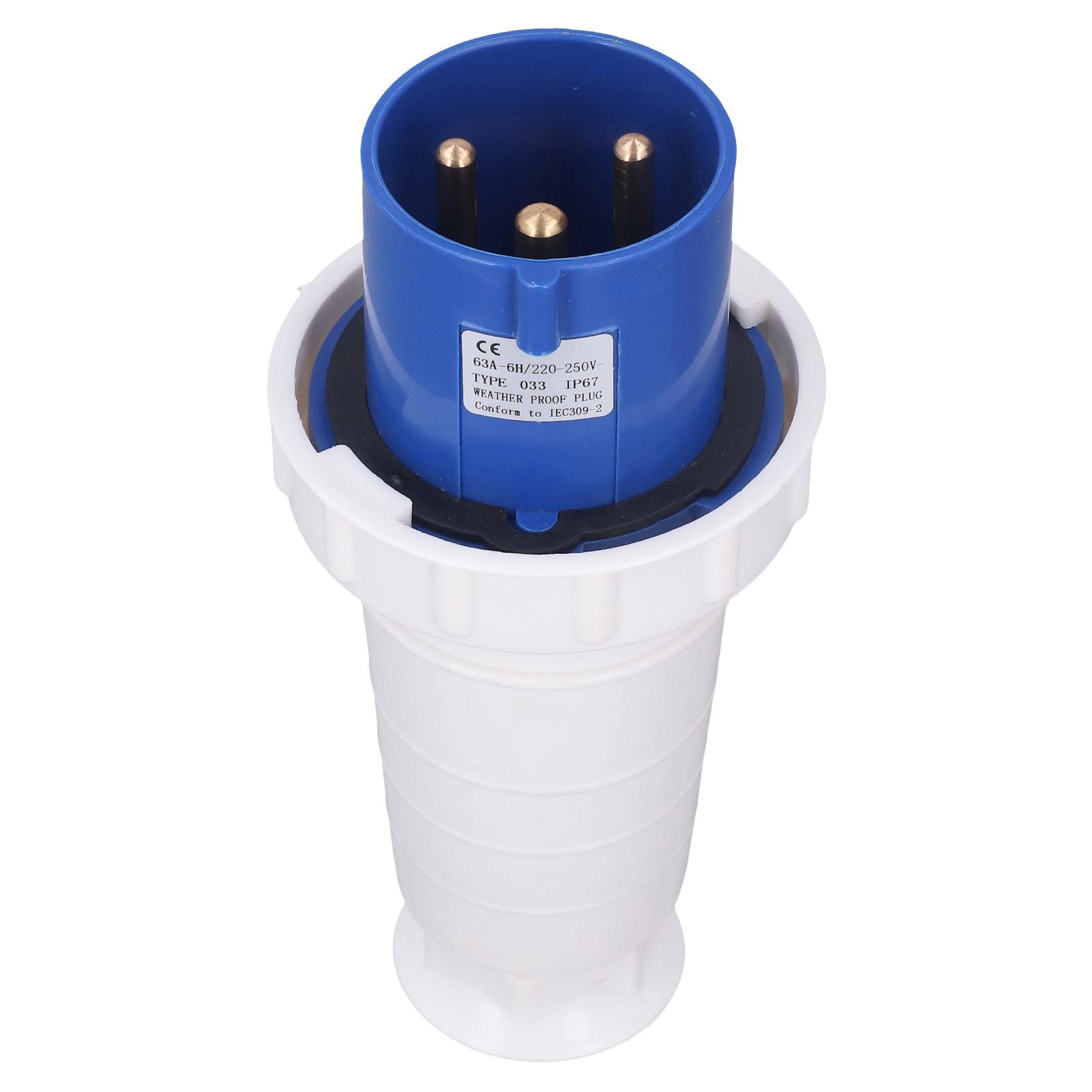 

3 Pin Industrial Plug IP67 Waterproof Electrical Power Connector PP Shell 220250V 63A