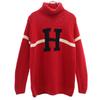 90s Old H Logo Long Sleeve Turtleneck Sweater S Red Knit Men's Used