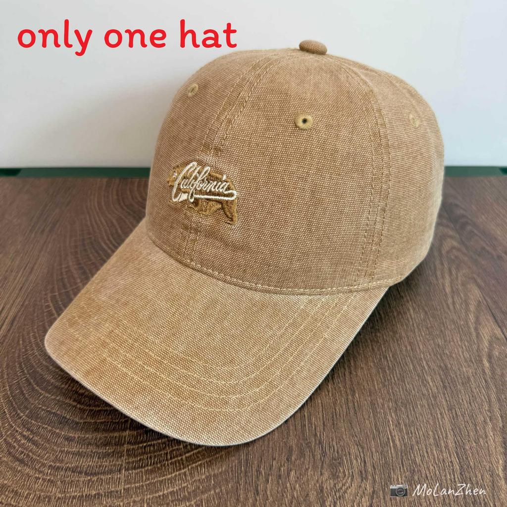 Bear Embroidery Baseball Cap With Wide Brim For Men Women Summer Sunshade