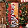 Christmas Door Cover Cute Reusable Waterproof Four Cats Christmas Door Banner Holiday Decor for Indoor Outdoor Office Apartment