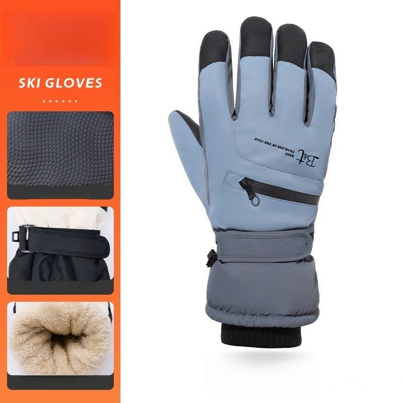 Winter Waterproof and Velvet Skiing Gloves, Outdoor Hiking Anti Slip Gloves