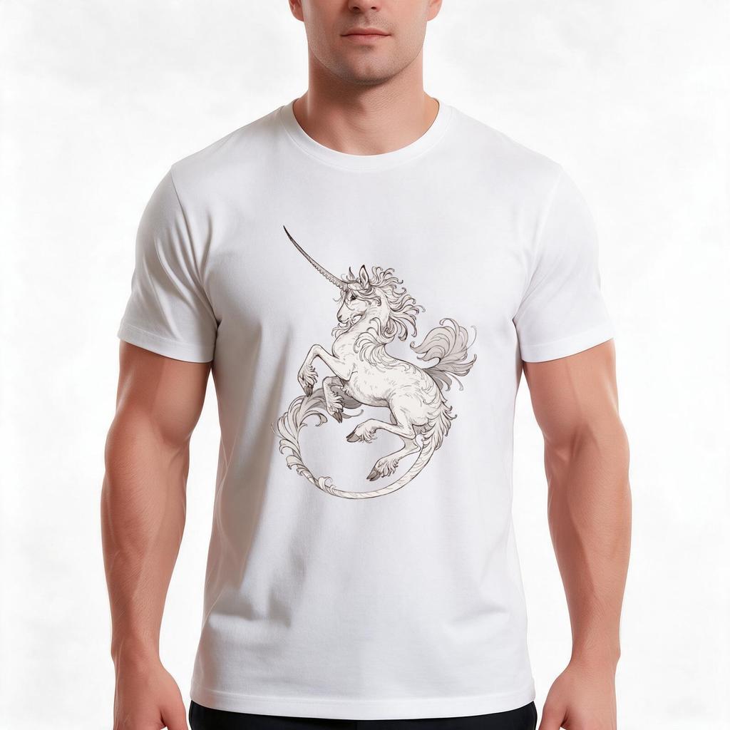 Medieval Unicorn Tshirt Summer Casual Cotton Tee Oversized Streetwear Tops Vintage Graphic Print Loose Fit Short Sleeve