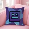 Anime Happy Cartoon Geometry Dash Video Game Pillow Case Anti-Dustmite Pillowcase Invisible Zipper Silky Short Plush Sofa Cushio