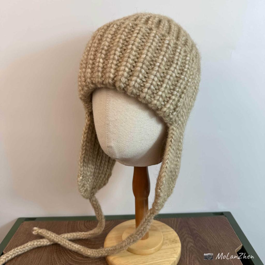 Liu Zhimin Coarse Wool Ear Protection Hat Women's Autumn and Winter Flying Hat Balaclava Hat Shows a Small Face Knitted Lei Feng