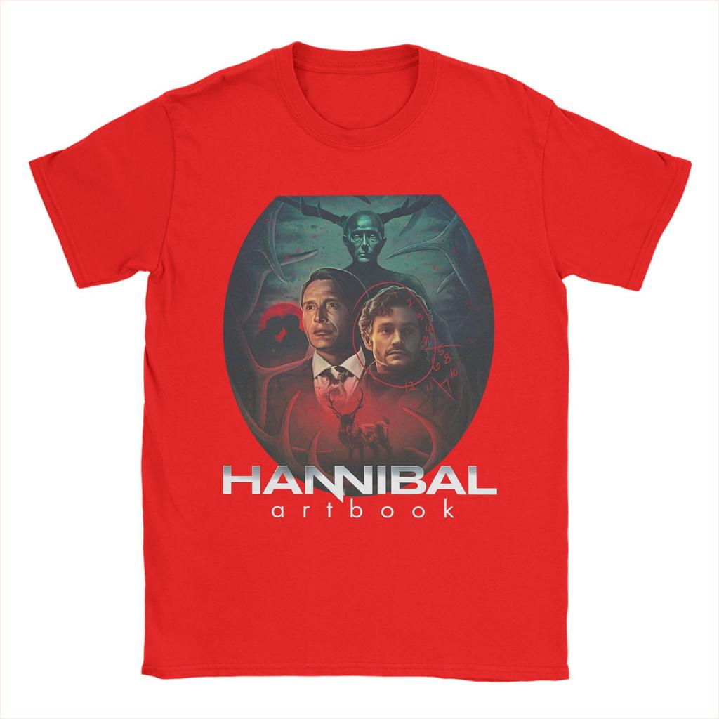 Mads Mikkelsen Herren T-Shirts Hannibal Mode T-Shirt Kurzarm Rundhals T-Shirt Baumwolle Übergröße Kleidung