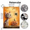 Halloween Cat and Pumpkin Pearl Painting Art Full Pearl Handmade Diy Home Decorations