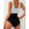 Sexy White Black Patchwork Swimwear Women Deep V Neck Cross Tummy Control One Piece Swimsuit Beach Bathing Suit Monokini 2026