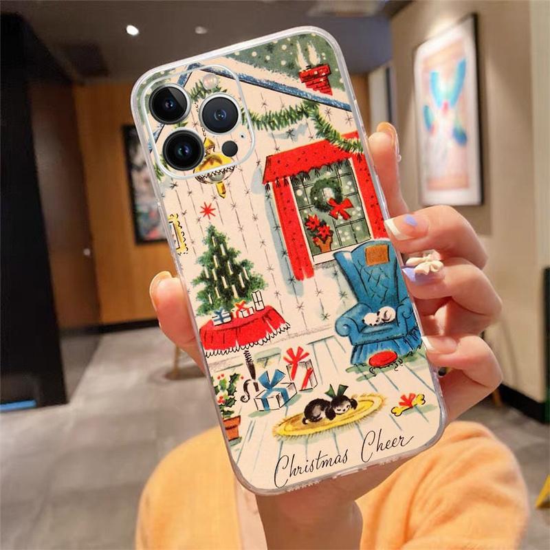 Christmas Art Phone Case For iphone 17 Pro Max 17 Air 16 15 14 13 Pro Max 15 16 Pro 15Plus Christmas Art