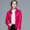 Korean Style Women's Lightweight Slim Fit Down Jacket - Stand Collar, Short, Plus Size, Autumn/Winter