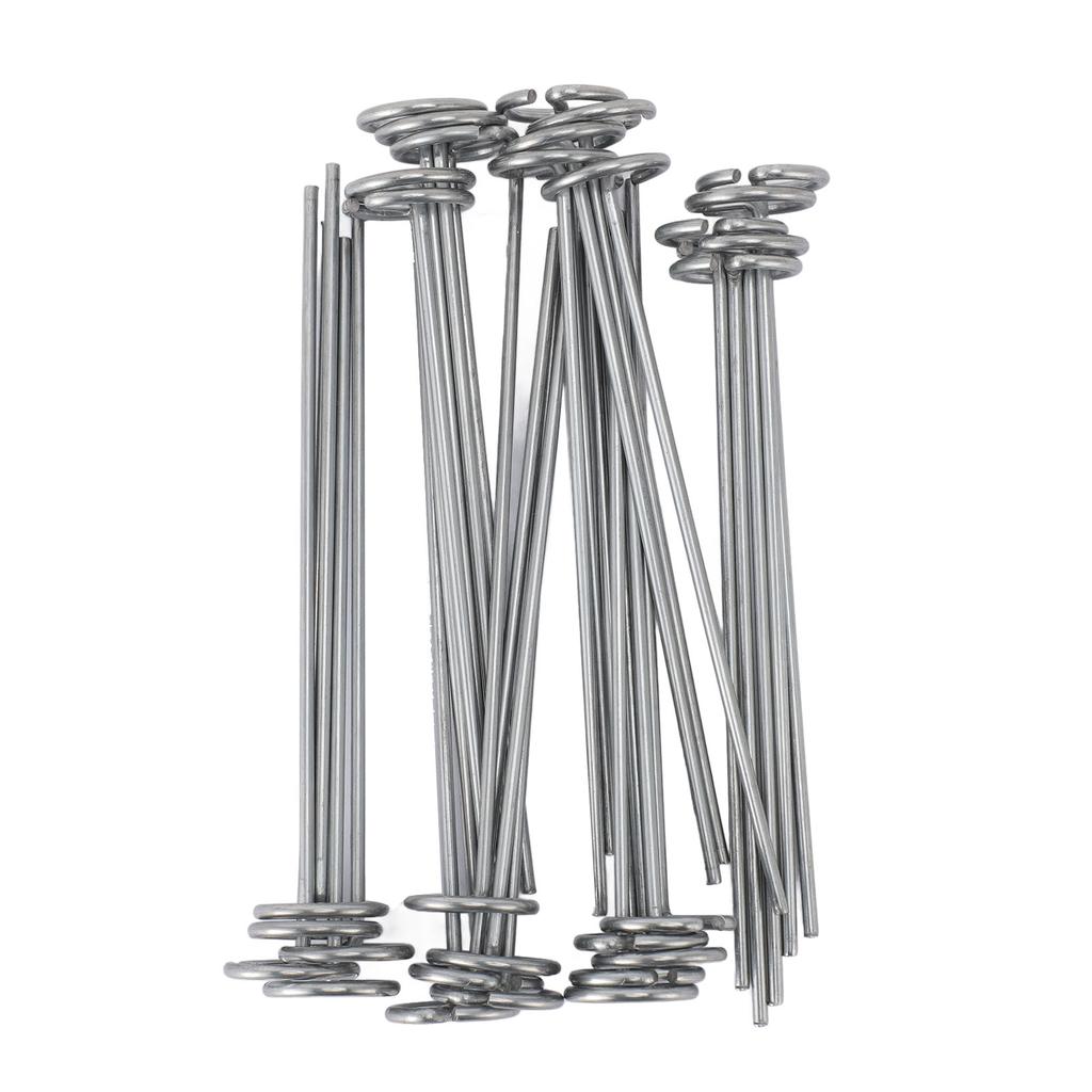 30pcs Circle Top Landscape Pins Galvanized Steel Landscape Fabric Stakes G Shape Landscape Pins for