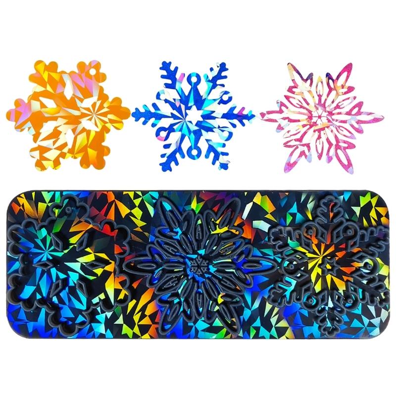 

Snowflake Silicone Mold Christmas Pendant Epoxy Resin Mould Holographic Epoxy Resin Pendant Crafts Jewelry Making Mold