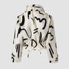 Women's Jacket Printed Workwear Long Sleeve Drawstring Coat Short Windbreaker