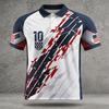 Men's Loose Fit Breathable Polo Shirt Short Sleeve Soccer Fanwear USA 2026 Embroidered Design Lightweight Mesh Fabric