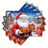 4pcs Linen Placemats, Santa Claus Gift Placemats 12x18 Inches, Suitable for Home Kitchen Dining Table Decoration, Holiday Party Scene Decor, Home