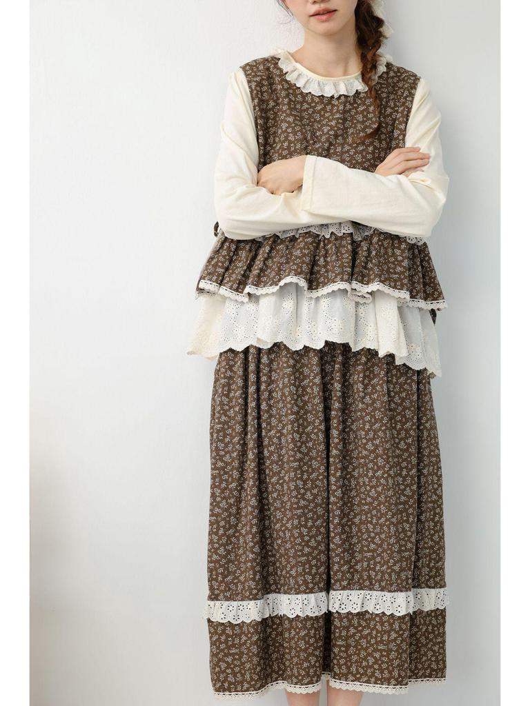 2026 Spring Mori Girl Floral Cotton Linen Jacket & Skirt Set - Casual Women's Suit