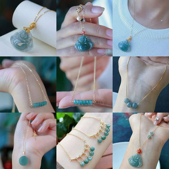 A-Grade Blue Water Jade Bracelet with 925 Silver, Chinese Style, Ice-Clear Abacus Beads, Gift-Ready