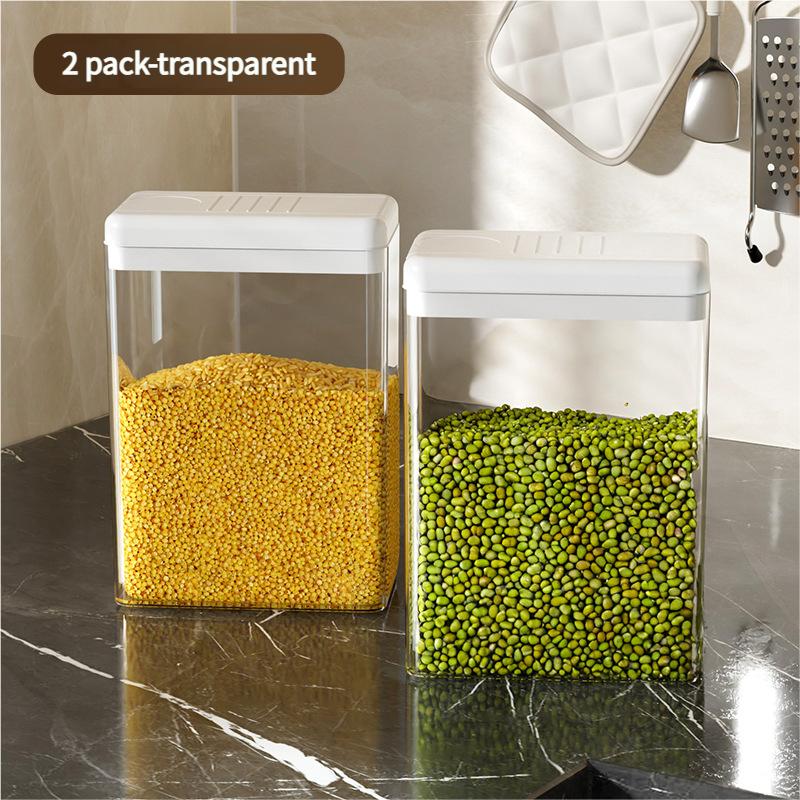 Transparent Plastic Kitchen Storage Jar Sealed Moisture Proof Insect Proof for Grain Snack Dried Fruit - Food Storage Container