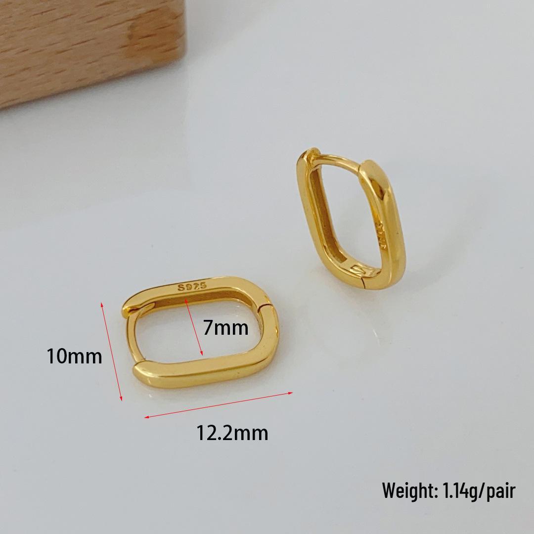 

S925 Sterling Silver U-Shaped Smooth Metal Ear Cuffs: French Fashion Influencer Style 925 Silver платиновый