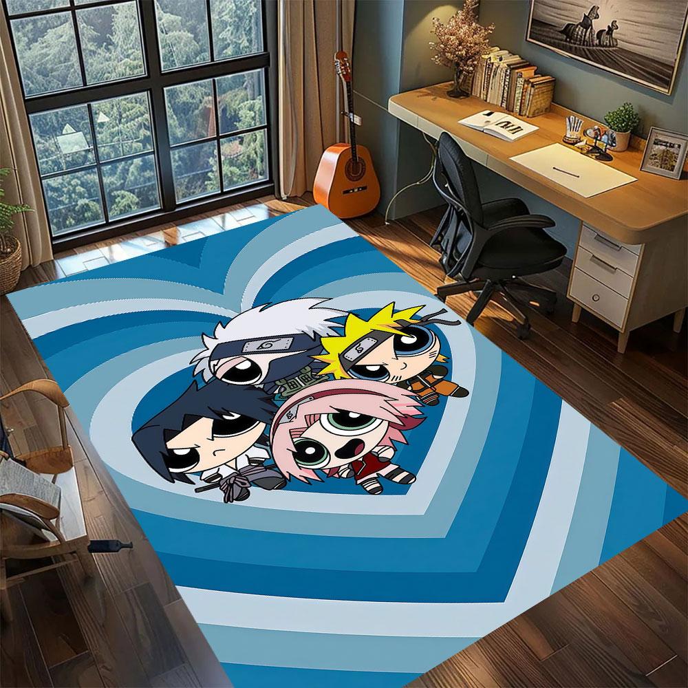 Naruto Anime Charakter Teppich für Wohnzimmer Schlafzimmer Heimdeko Coole Filmmatte Spielbodenmatte
