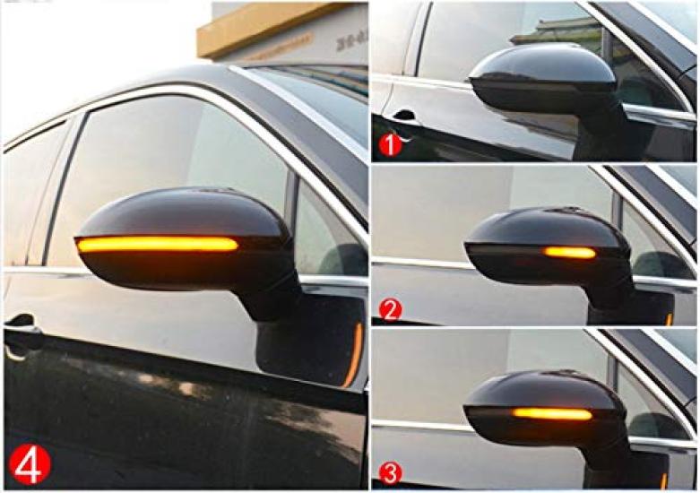 Volkswagen compatible products Door mirror Sequential turn signal LED VW Arteon Passat Flowing turn signal Smoke lens Side mirror Sequential turn