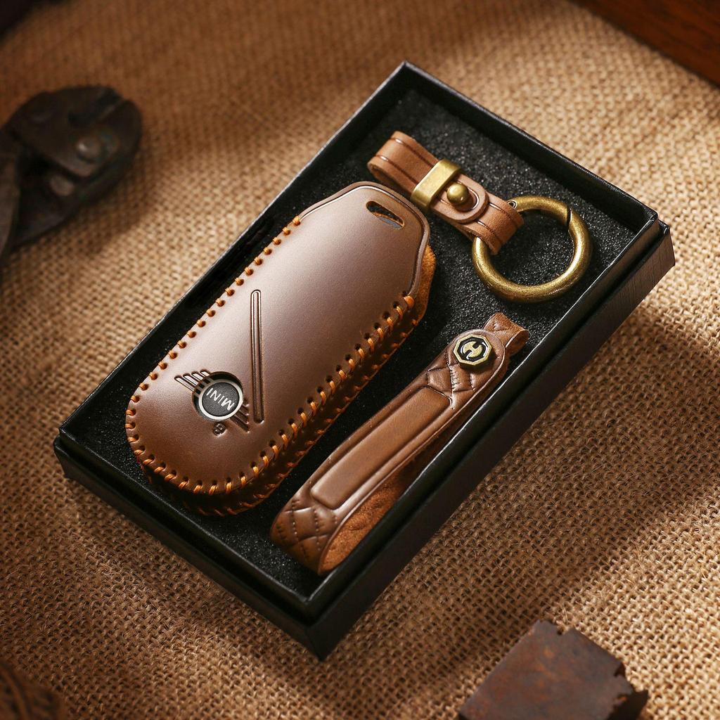 2024 Handmade Genuine Leather Key Cover for BMW MINI - New Models Available